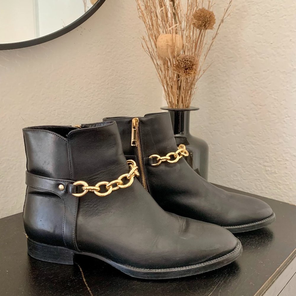 BURBERRY, Size 37.5, Italian Leather Ankle Boots